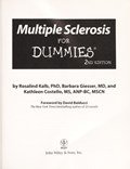 Cover of Multiple sclerosis for dummies.